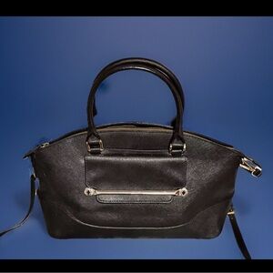 CALVIN KLEIN Pebble Leather Satchel with crossbody strap and extra clutch pouch